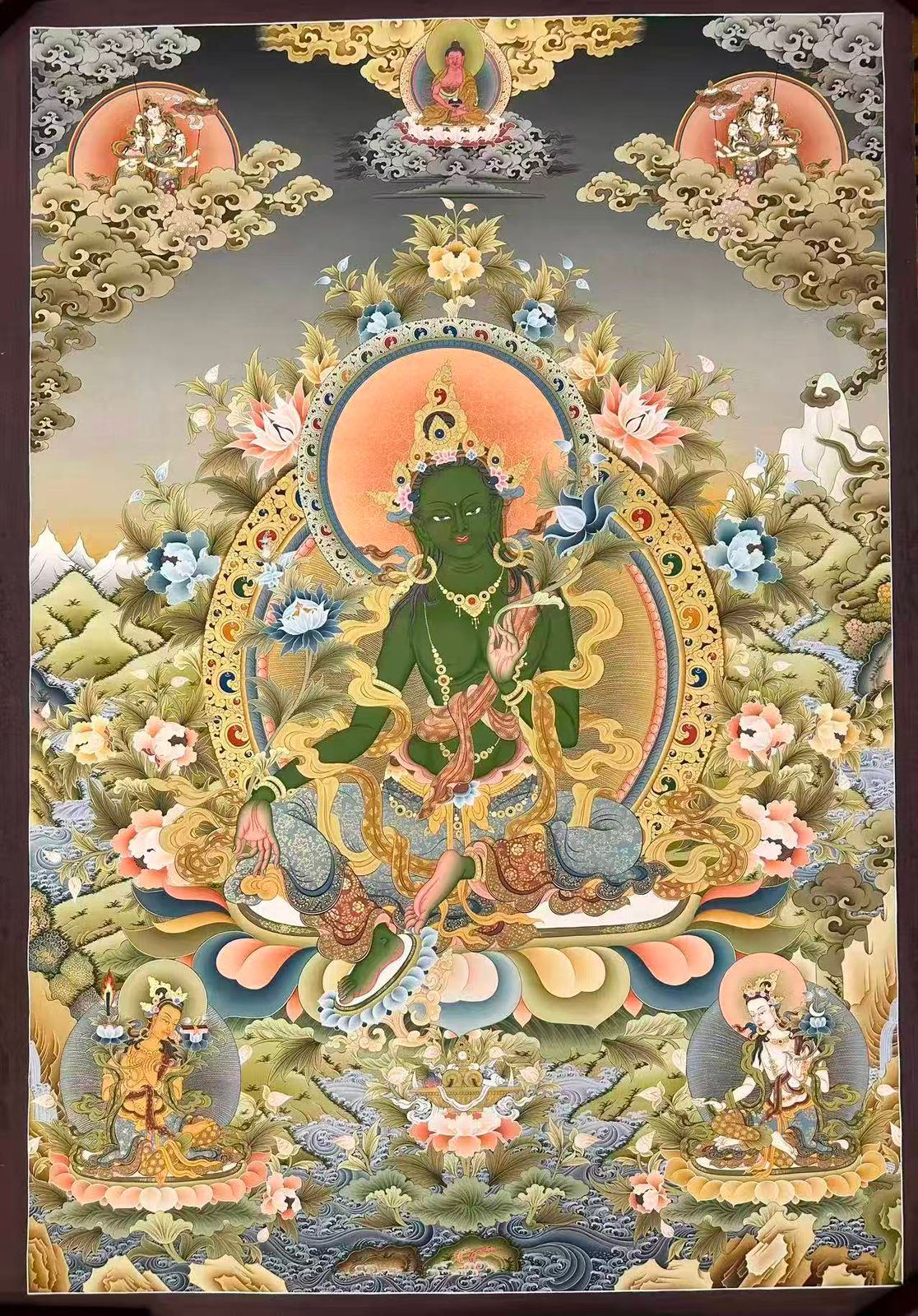Green Tara Thangka Masterpiece
