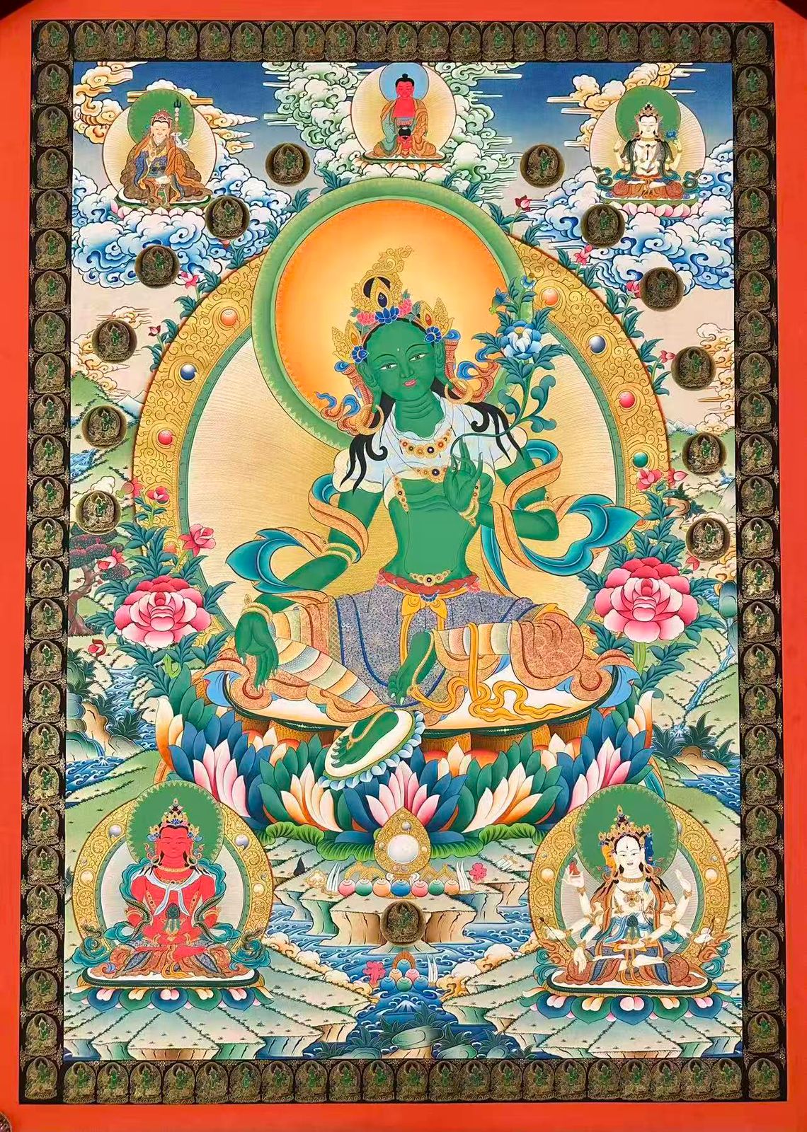Green Tara Thangka Masterpiece